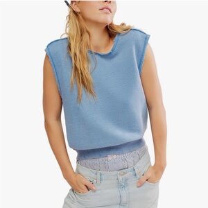 Free People So Easy Muscle Sweater in Heron Blue